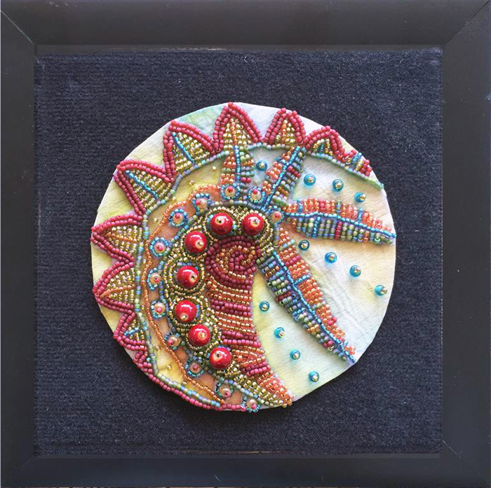 Painting with seed beads by Jackie Goldberg
